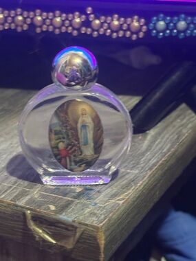 Clear Glass Religious holy water… Tabernacle blessed by priest